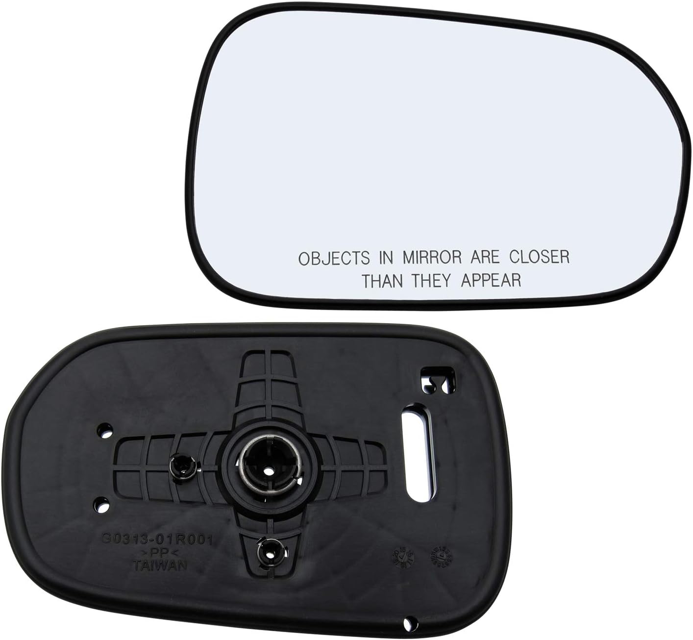 Passenger Side Mirror Glass Assembly With Plastic Backing Plate (Non-Heated) Compatible with 1998-2002 Honda Accord Sedan