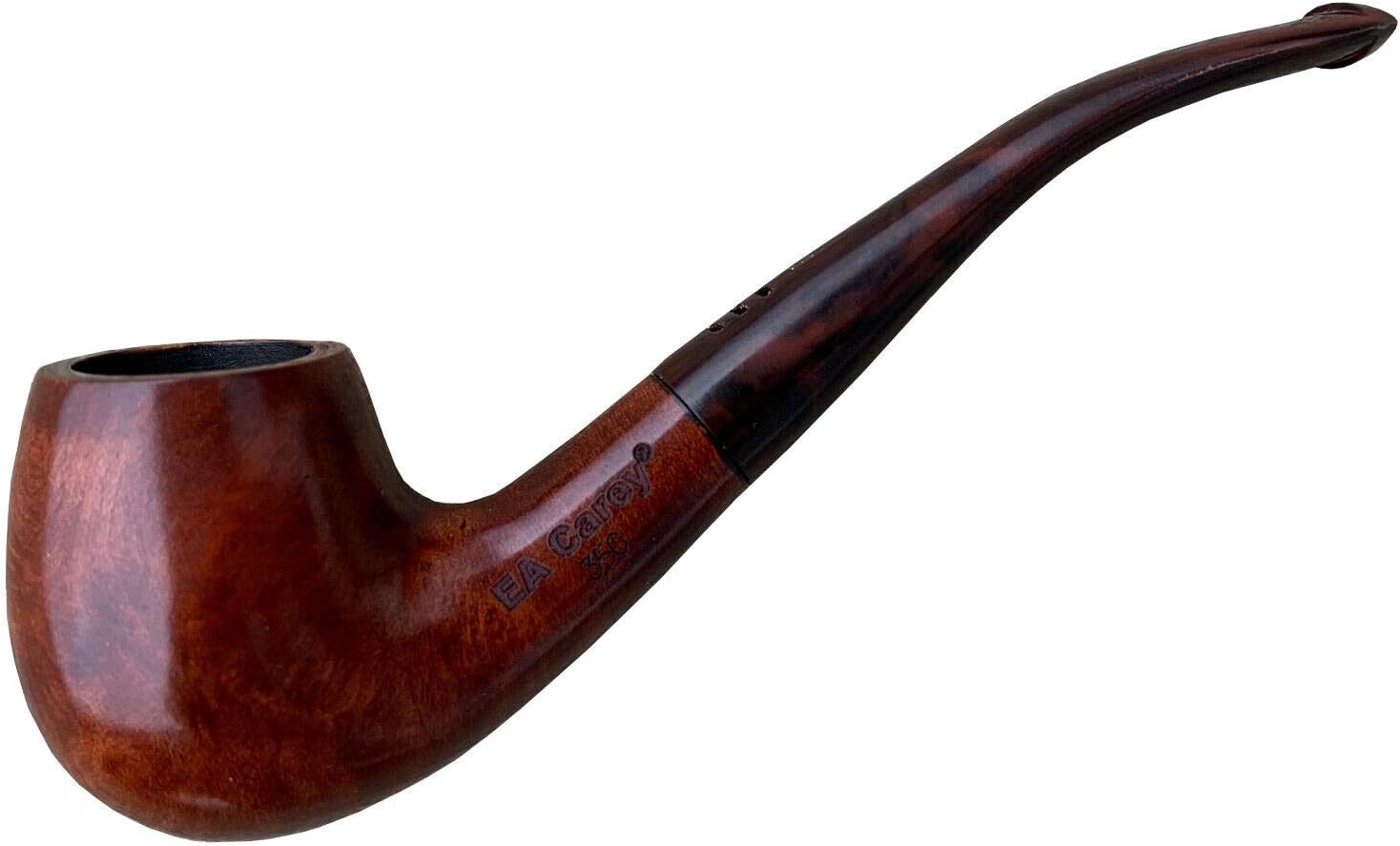 EA Carey Carey Magic Inch Smoking Pipe - Featherlight Honey Brown Smooth Full Bent
