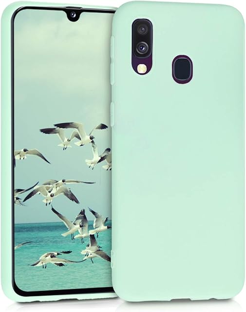 kwmobile TPU Case Compatible with Samsung Galaxy A40 - Case Soft Slim Smooth Flexible Protective Phone Cover - Mint Matte