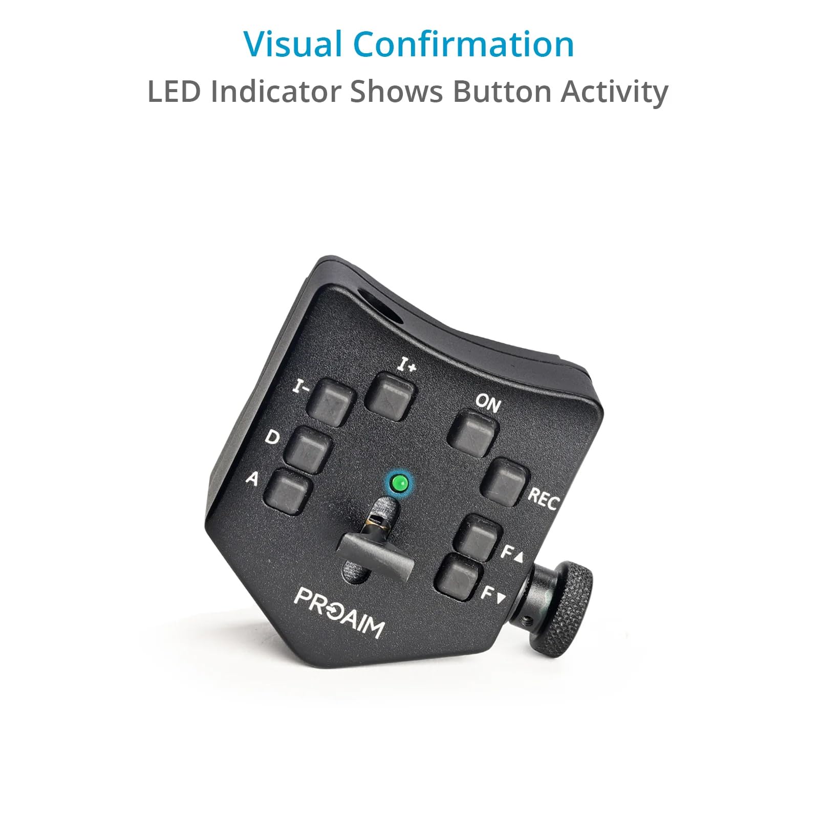 PROAIM LANC Zoom Controller z Regulacją Prędkości Iris/Focus/Zoom do Kamer DV z Gniazdem LANC 2,5 mm, Zacisk Montażowy Pasuje do Drążka Statywu 30 mm, Uchwytu Aparatu, Stabilizatora