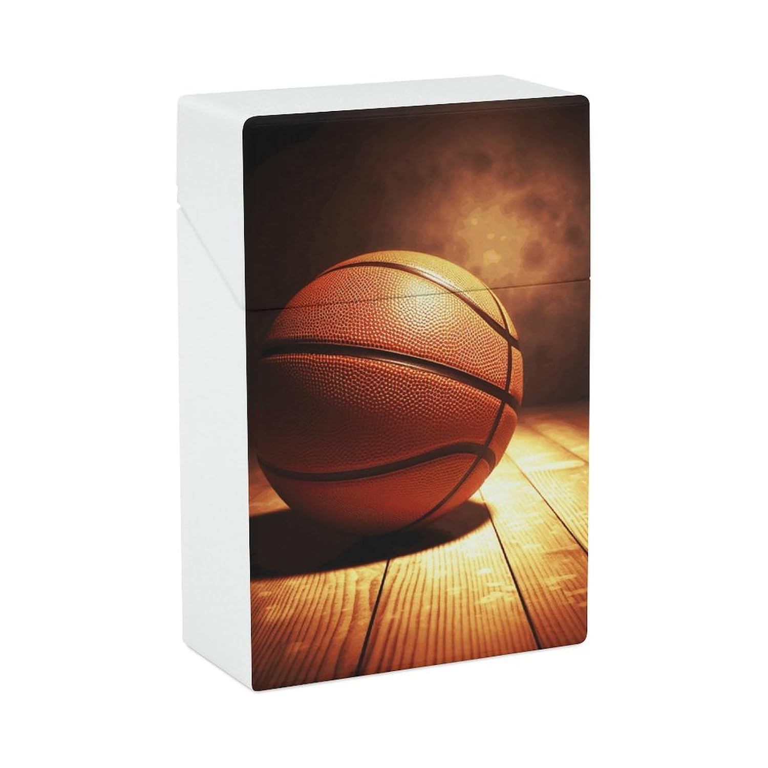 Basketball Background Cigarette Case for Women Men, Switch Flip Cigarette Box for Business, Portable Cigarettes Smoking Accessories, Multifunctional Cigarette Holder Case