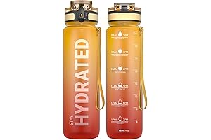 Sahara Sailor Insulated Water Bottles, 32oz Motivational Sports Water Bottle with Time Marker