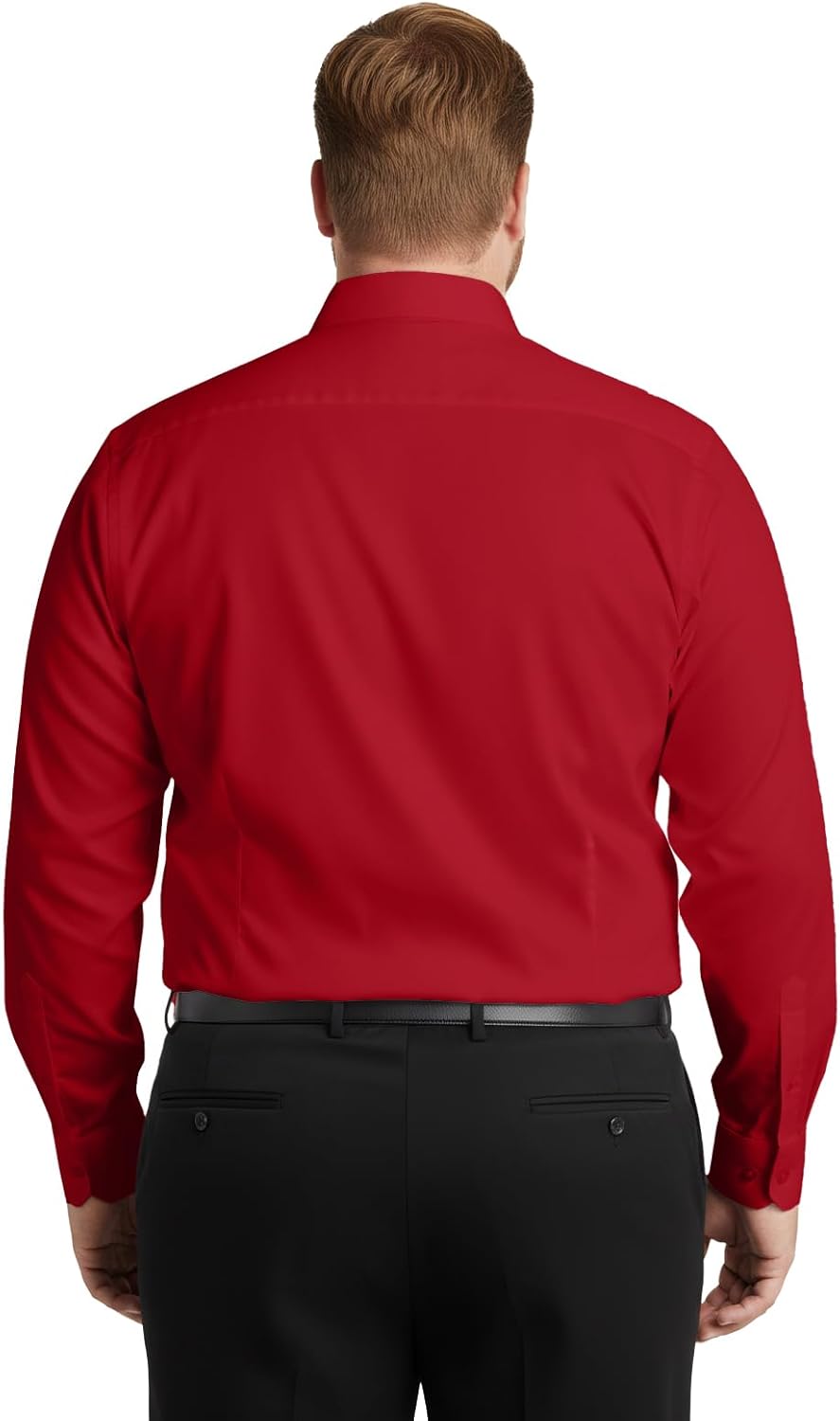 Mens Dress Shirts Long Sleeve Collared Stretch Solid Formal Wedding Dating Business Casual Button Down Shirt Pocket - Image 2