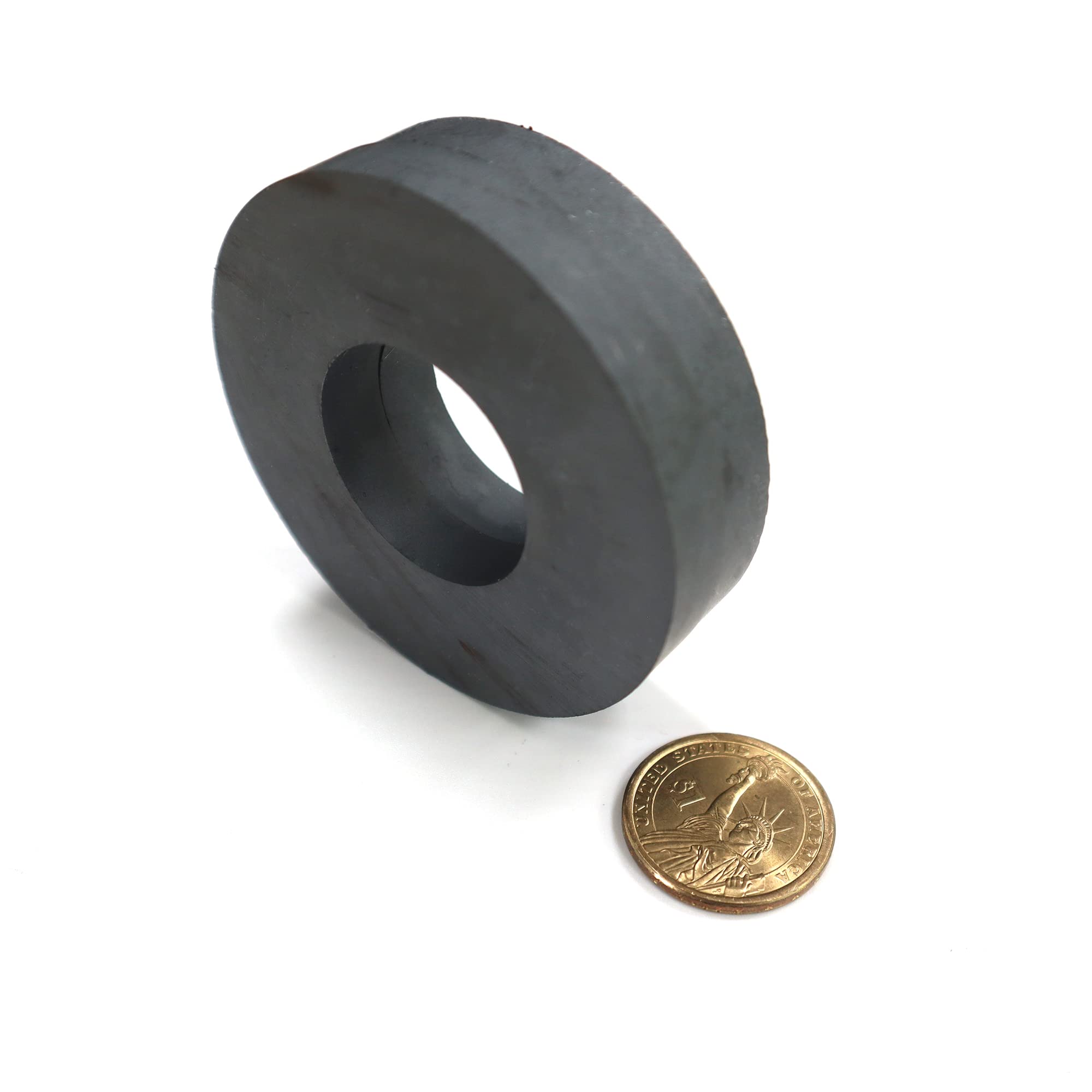 Large Ceramic Ferrite Ring Magnets - 2.87" OD, 1.26" ID x 0.4" Thick (2P) — Amazon image 2