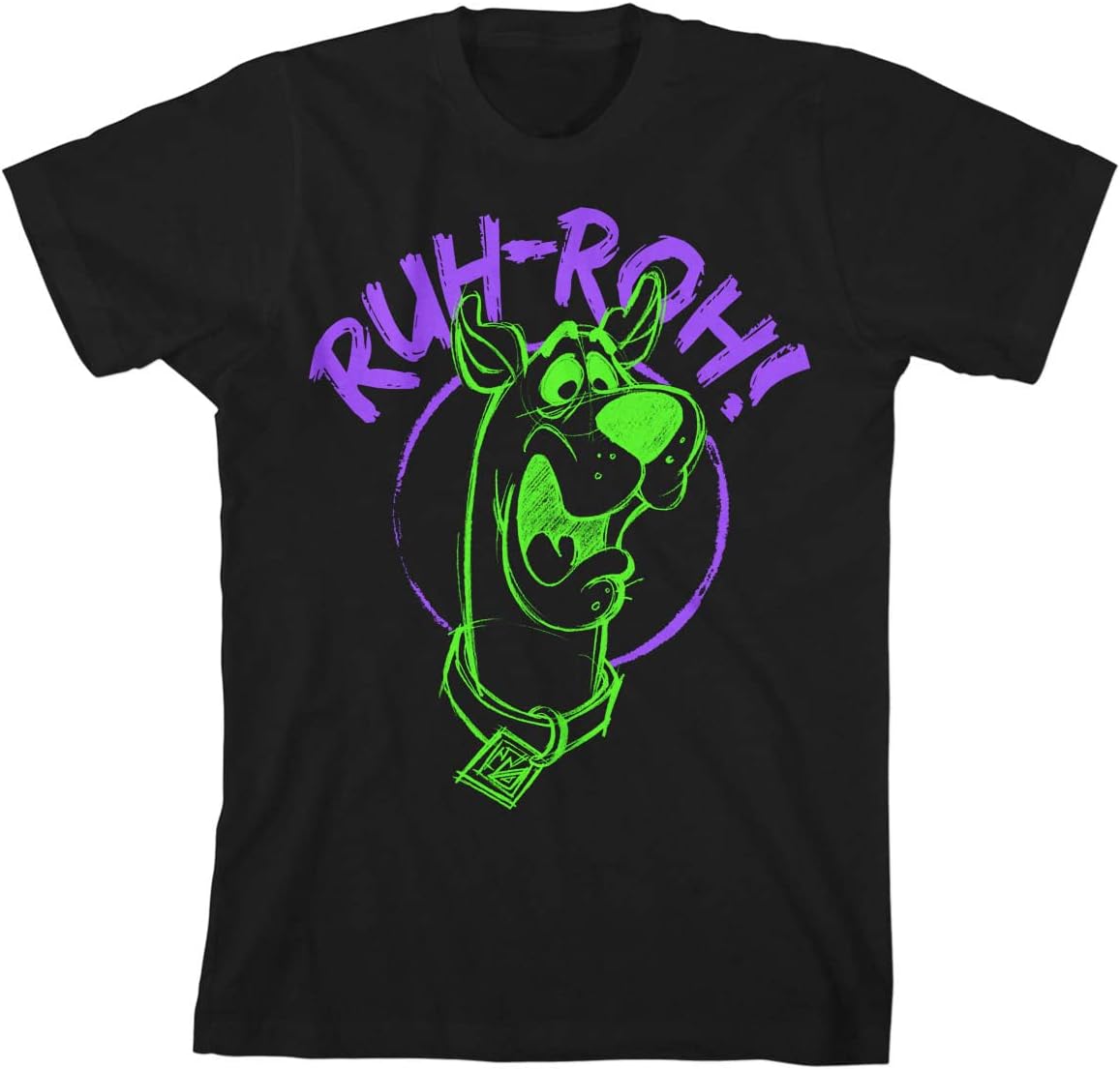 Scooby-Doo Neon Ruh-Roh Black T-Shirt Toddler Boy to Youth Boy