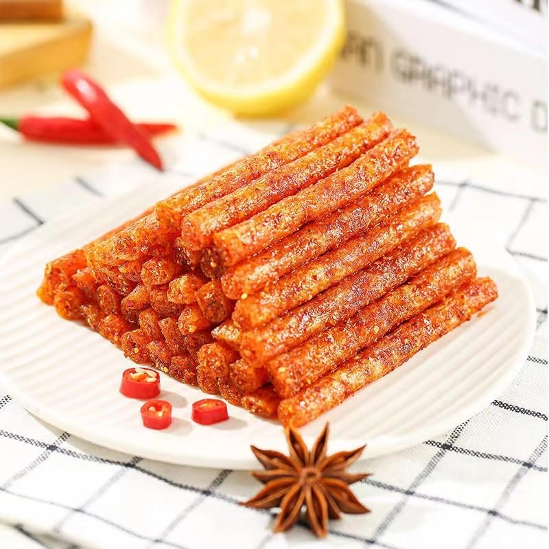 MaLa WangZi Spicy Strip Snack Gift Box Latiao Sticks, 550g 30 Packs Chinese Snack (100g*10 packs,Slightly Spicy)