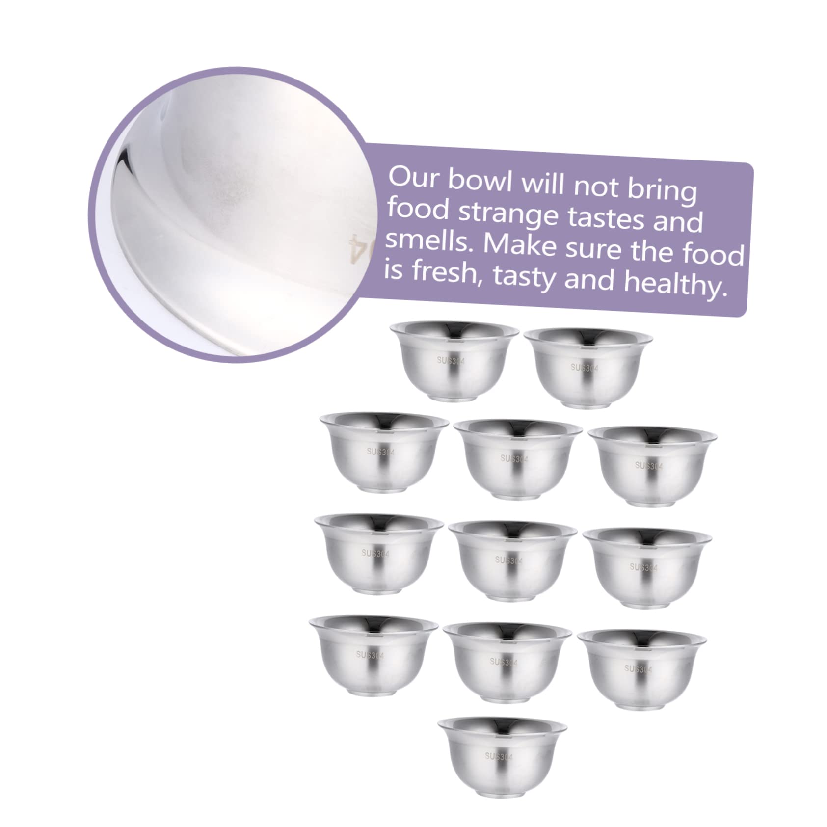 ifundom Stainless Steel Eating Bowls Shatterproof Design for Safe Use for Rice Soup Snacks and Ice Lightweight and Portable for Home Restaurant Use