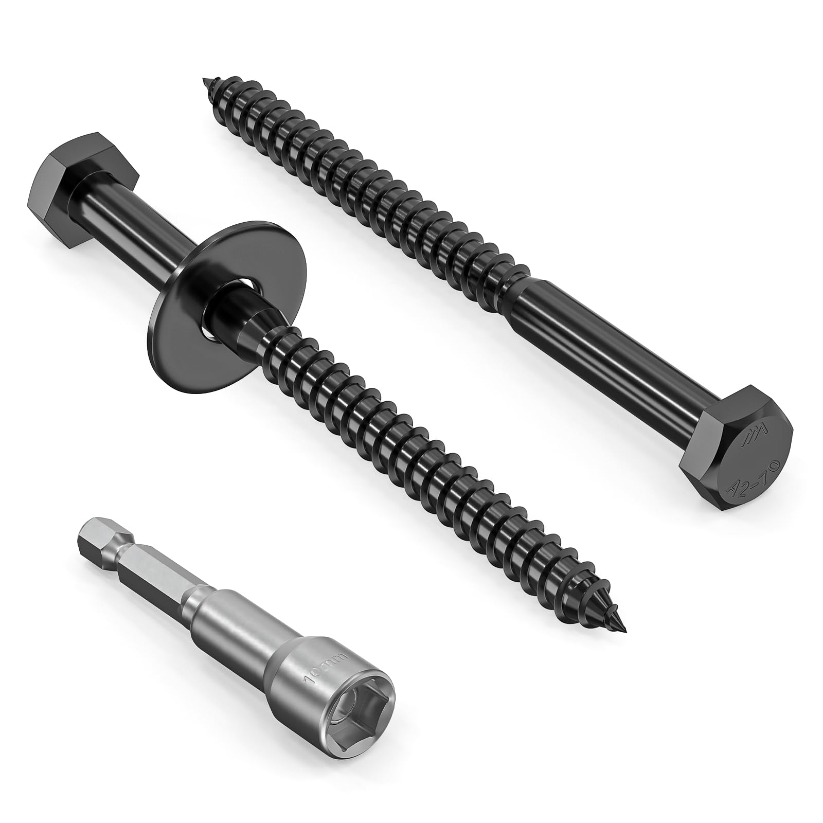 Valorada 20Pcs M6 x 75mm Coach Screws, Heavy Duty Lag Bolts 304 Stainless Steel, 75mm Wood Screws