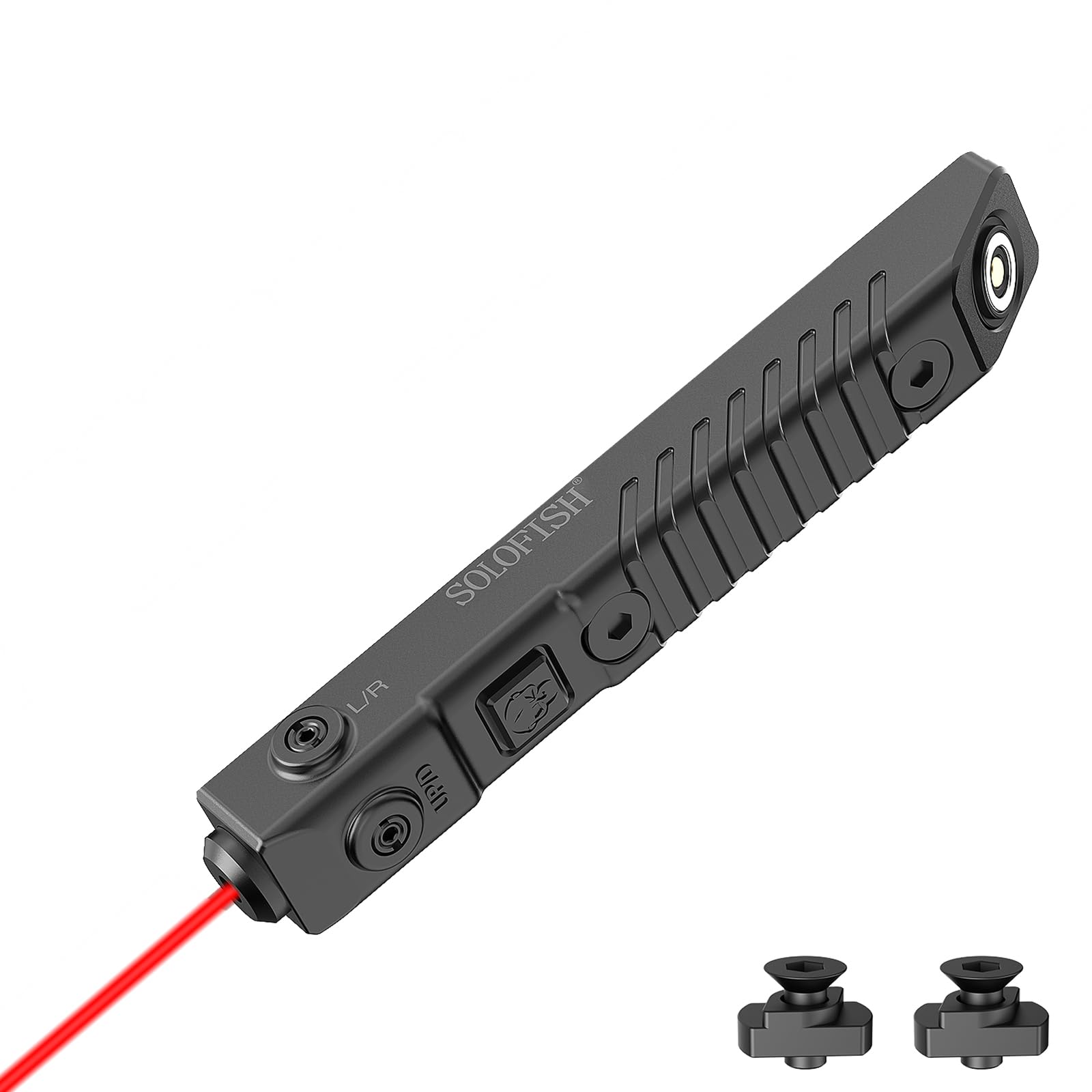 SOLOFISH Green/Blue/Red Laser Sight is Compatible with MLok Rail, Low Profile Tactical Rifle Laser Sight, Rechargeable (Laser Output <5mW, Class IIIA)