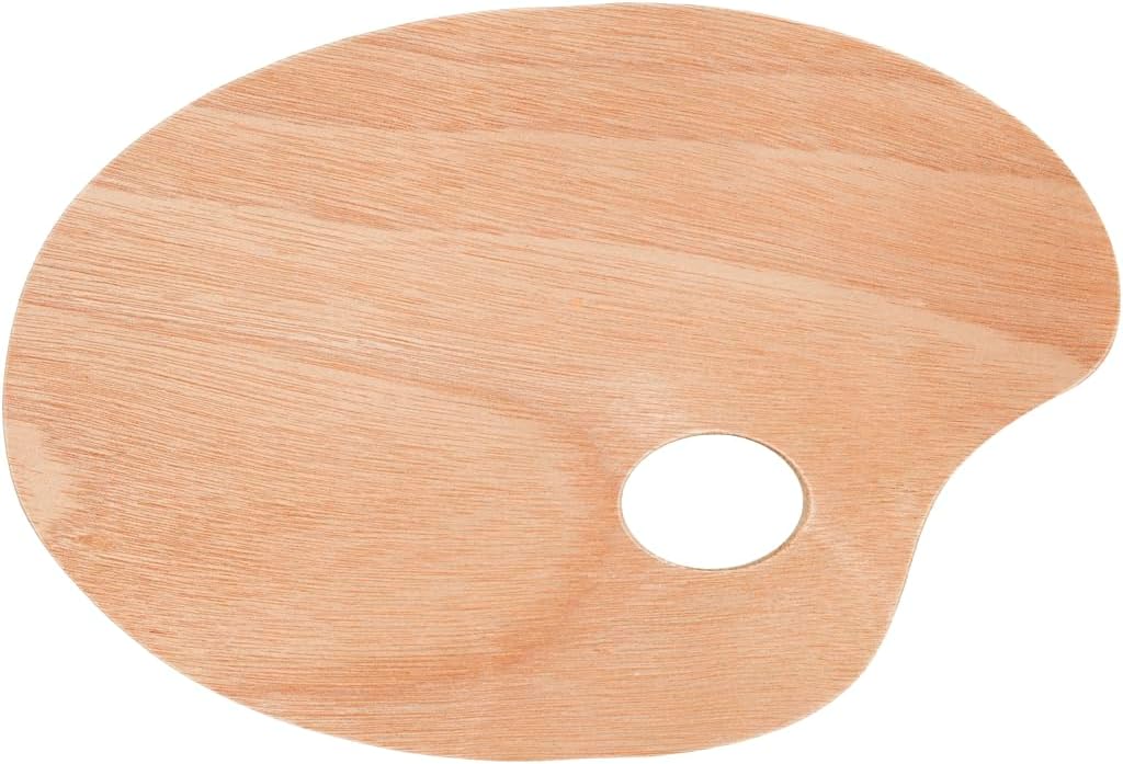 ULTNICE Wooden Paint Palette Oil Paint Palette Oval Shaped Wooden