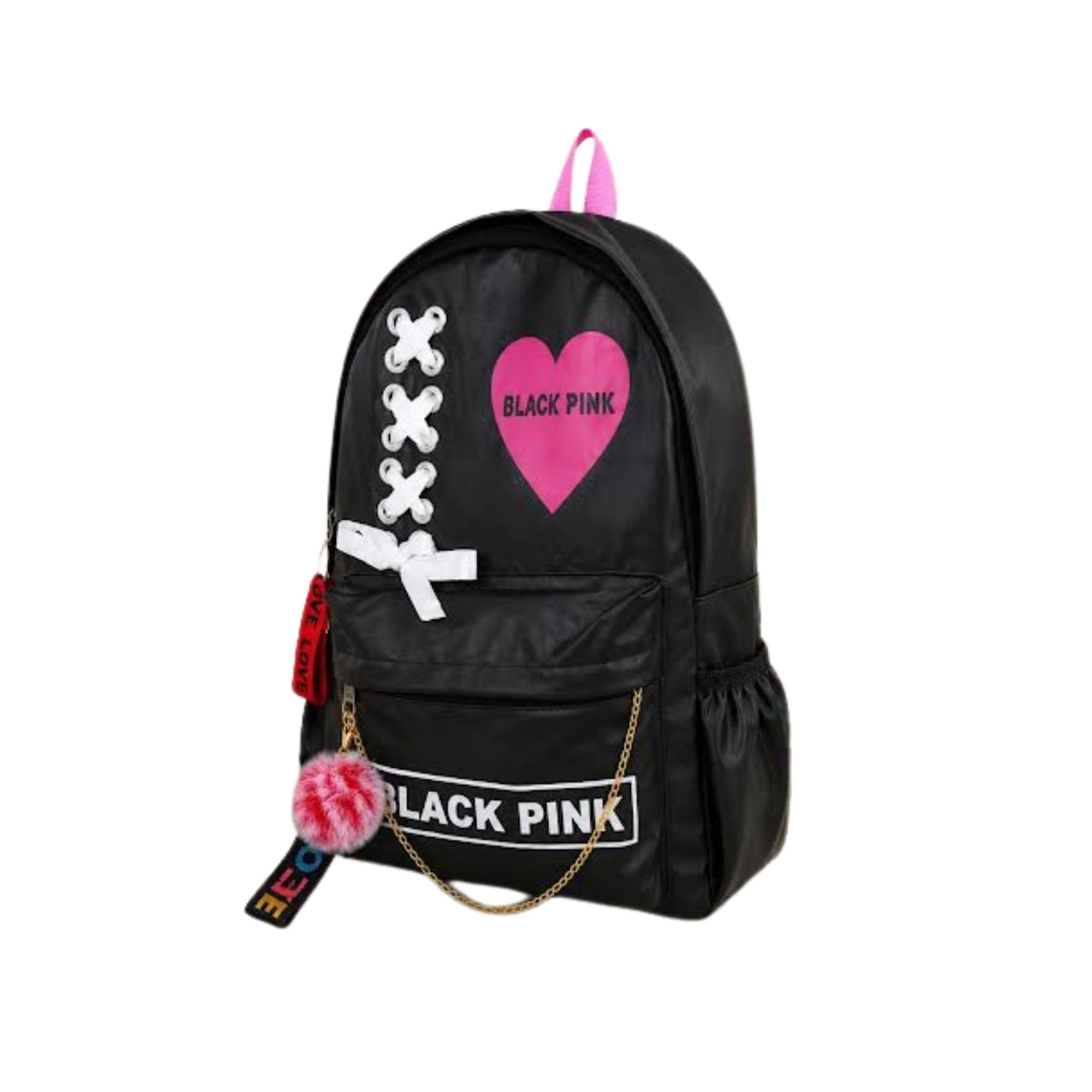 Girls Stylish School Backpack with Heart Print Lightweight Casual College Travel Bag for School Tuition-picture-10
