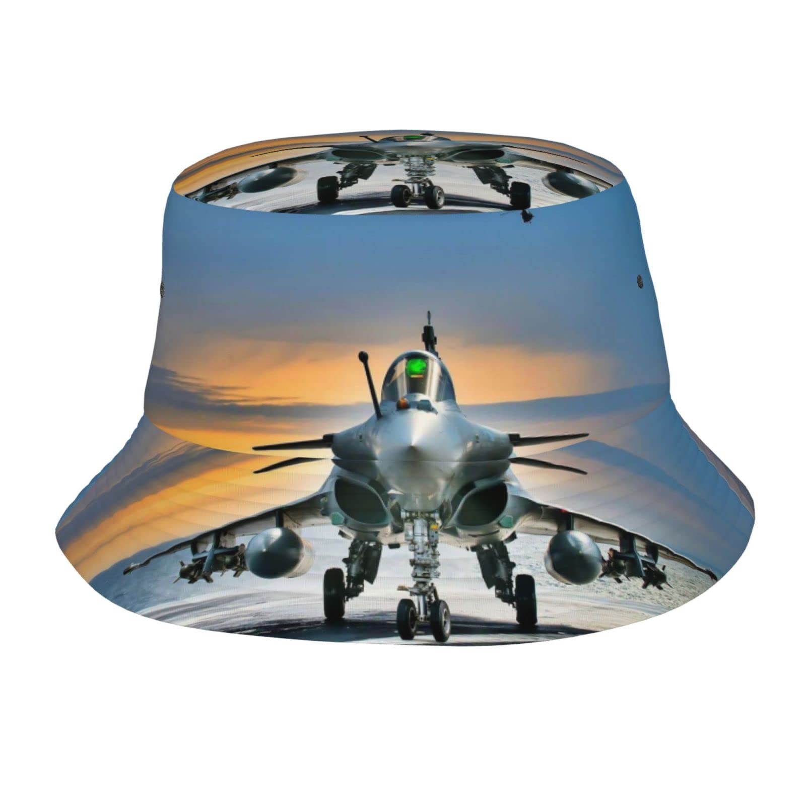 Chapeau Bob Imprimé Avion Militaire Unisexe Réversible Pliable Chapeau