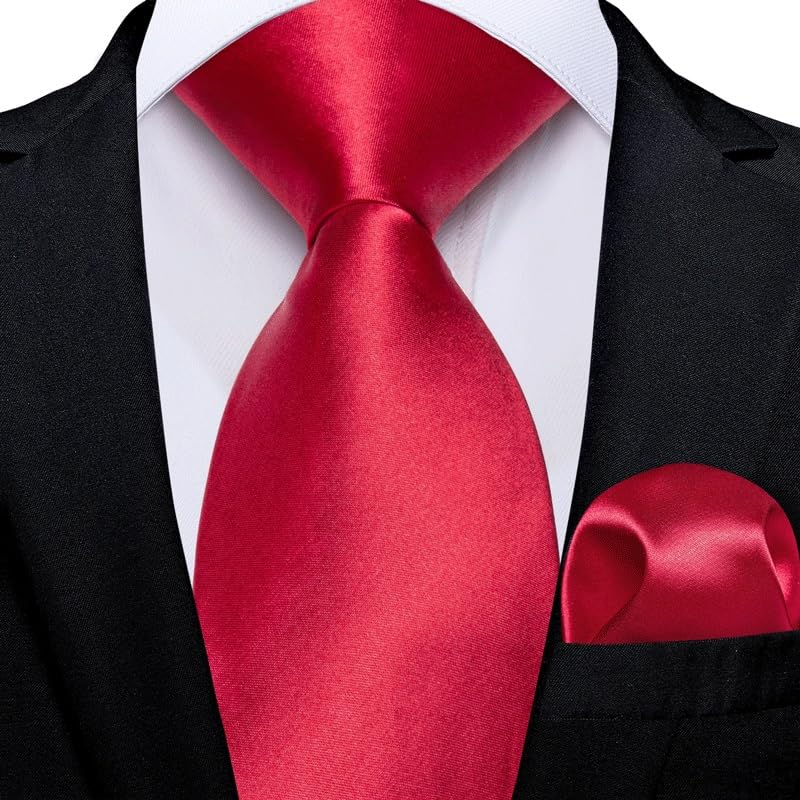 Corbata clásica sólida para hombre de seda y poliéster 8 cm miniatura 2