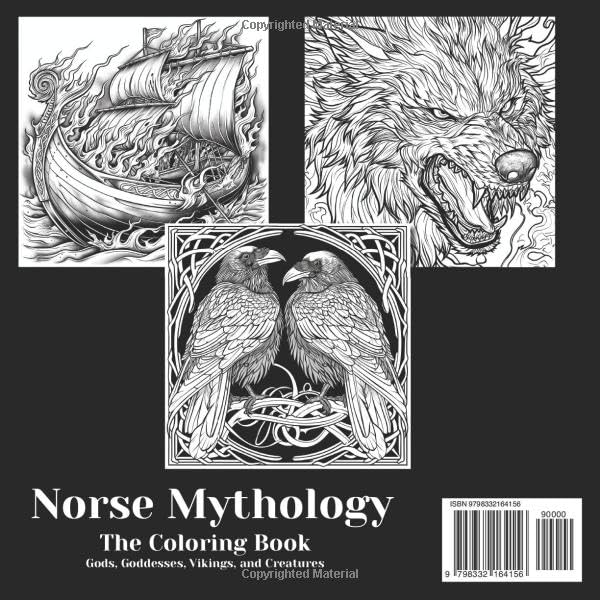 Norse Mythology The Coloring Book: 50 Designs of Gods, Goddesses, Vikings, and Creatures to Relax and Color - Image 2