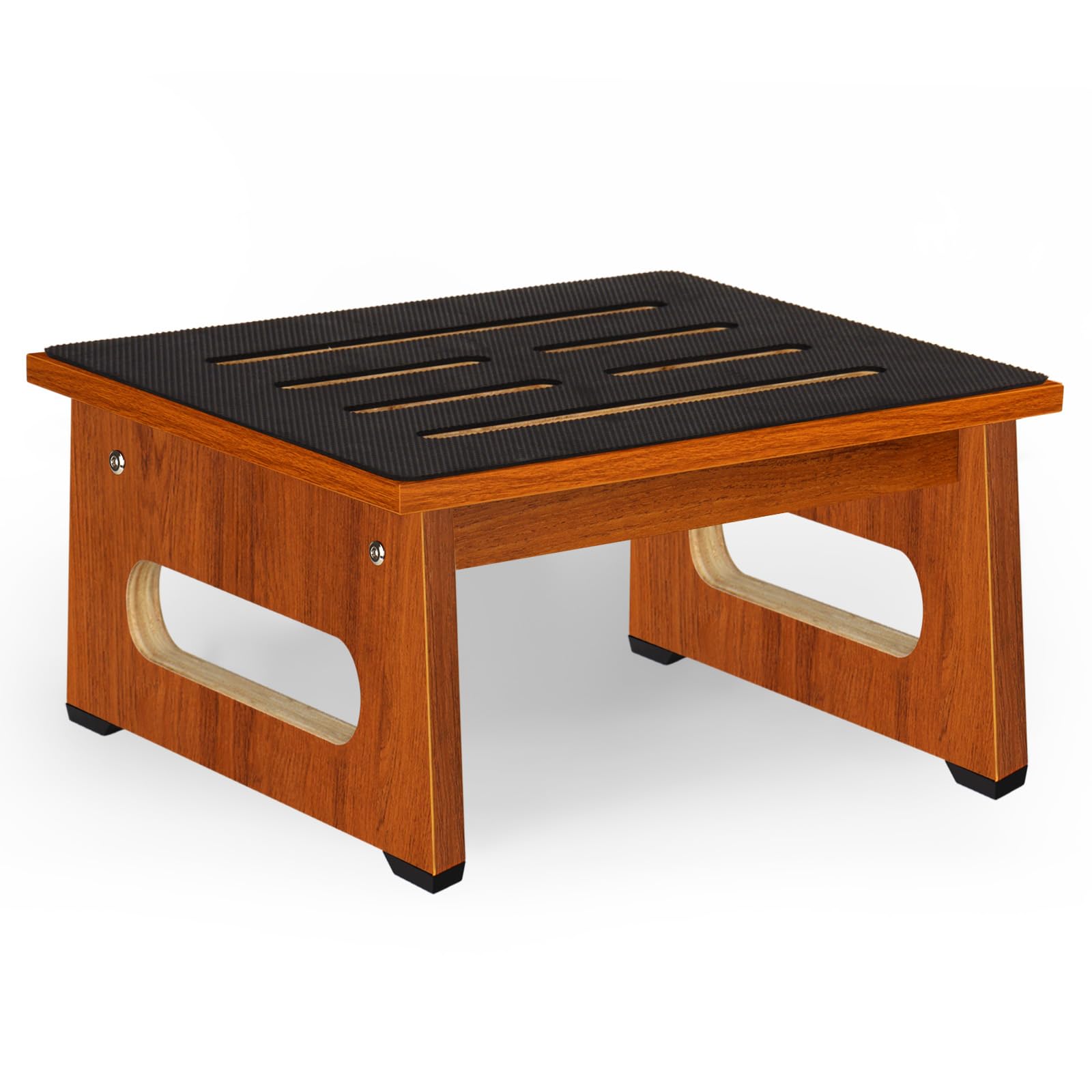 Uno sgabello in legno da 6,9 pollici per adulti e anziani con cuscinetto in gomma antiscivolo, per interni ed esterni, supporto portatile in legno per bagno, cucina, comodino e altro ancora