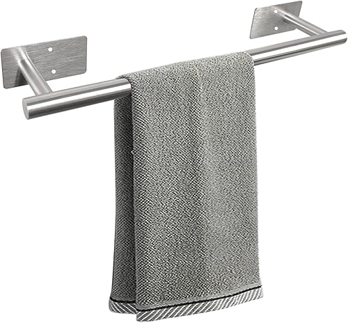 Toallero de baño autoadhesivo, toallero de acero inoxidable para baño, sin perforaciones, resistente, para pegar en la pared, resistente y