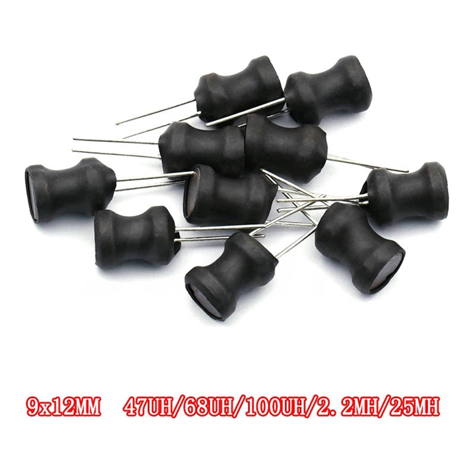 10Pcs Power Inductor DIP 9X12mm 2.2UH 4.7UH 10uH 22uH 100uH 330uH 470uH 1MH 2.2MH 4.7MH 10MH Inductance 2 Pins 9X12(4.7mH)