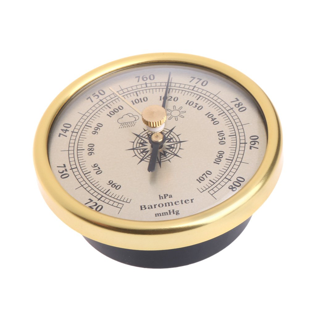 Hergon 72mm Barometer, Wandhängendes Barometer 1070hPa Rundes Zifferblatt Für Luftwetterstation