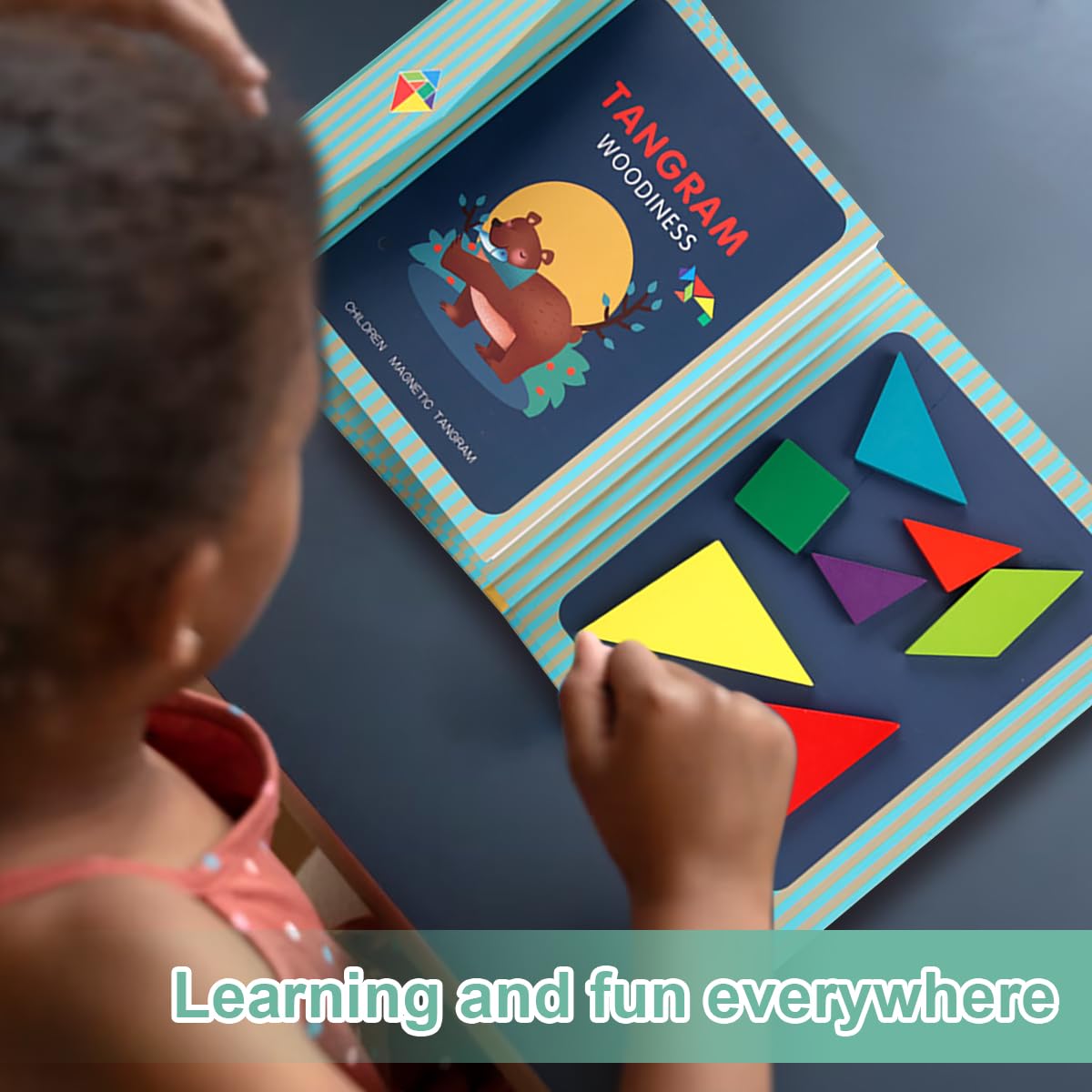 Tangram, puzzle magnetico in legno per bambini, regalo tangram per bambini, puzzle magnetico adatto dai 3 anni in su