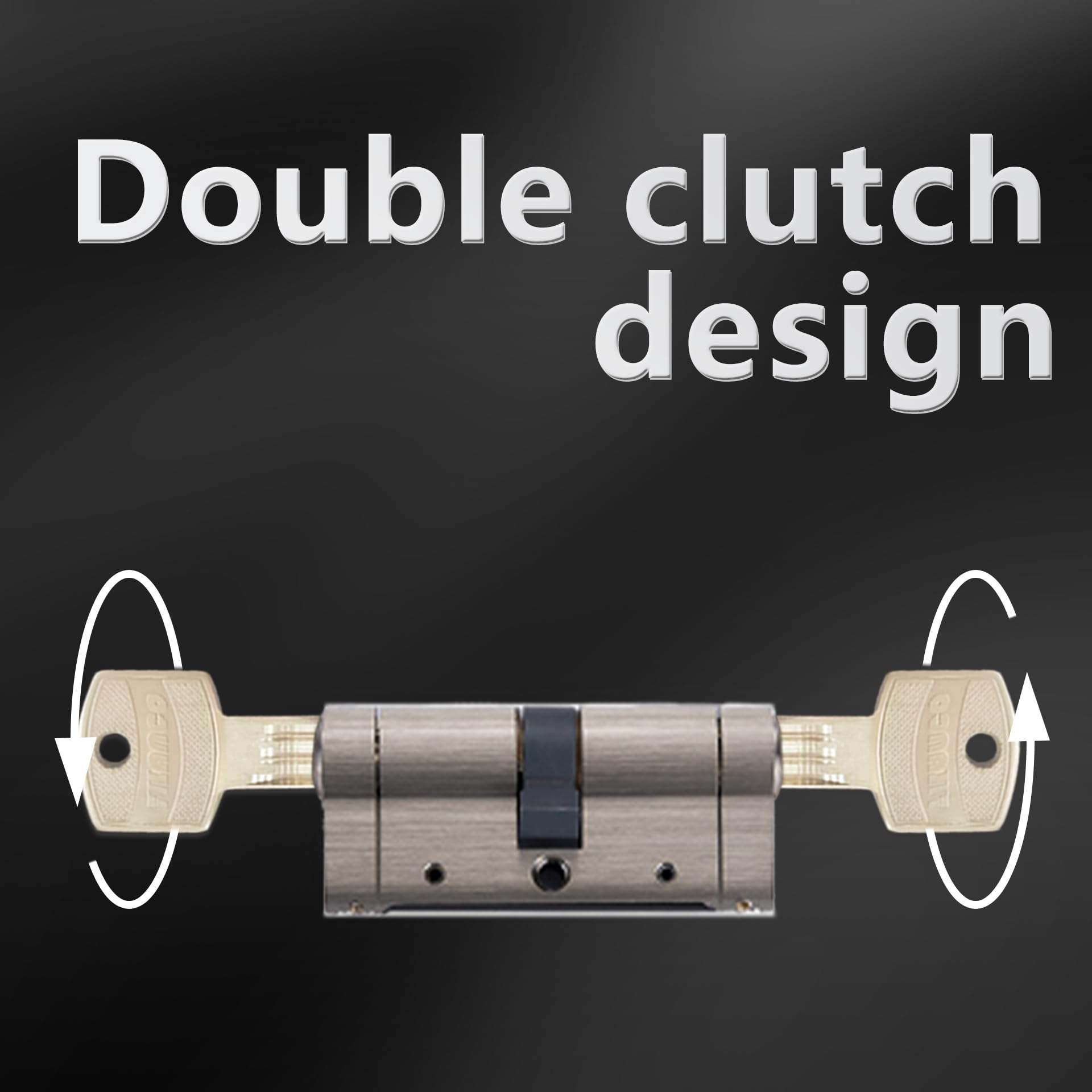Cerradura de cilindro 40 40 mm, Anti-Ruptura Cerradura de cilindro de embutir de doble apertura, 5 llaves principales y tarjeta de código