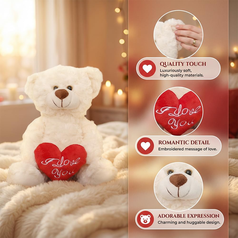 Vexthorion Love Teddy Bears Plush, Bears Plush Toy With Rose - Image 3