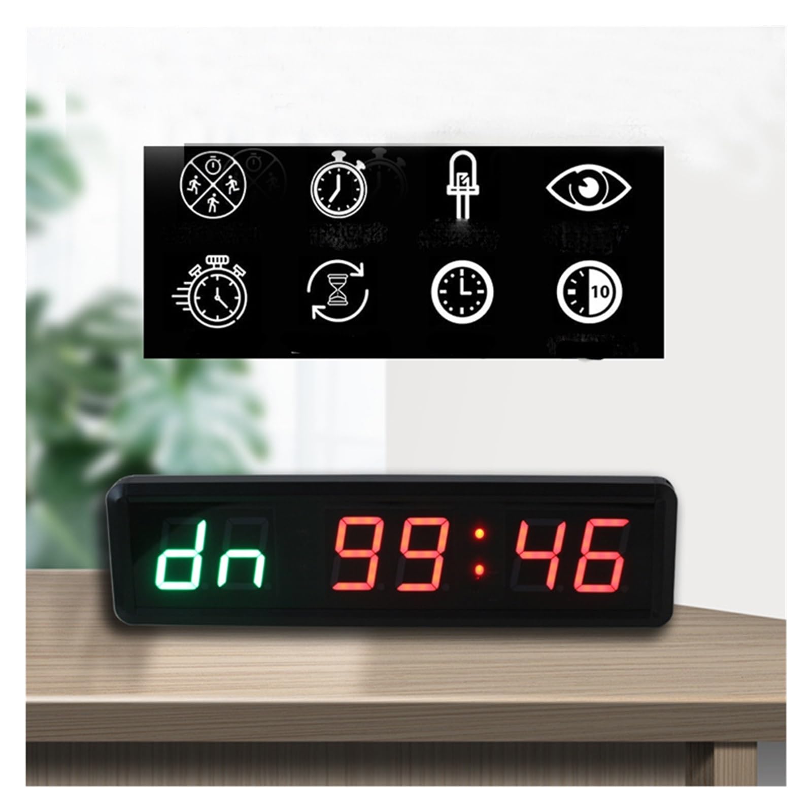 Timer palestra, Orologio For Esercizi Indoor Con Timer For Allenamento A Intervalli Di Palestra Multifunzionale Montato A Parete(Groen)