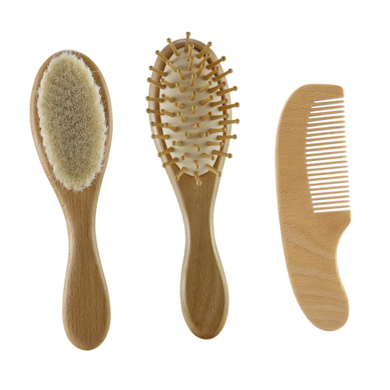 TOYANDONA Bath Wool Brush Set 3pcs Detangler Brush Hair Wash Hair Scrubber Natural Wool for Baby Scalp Care