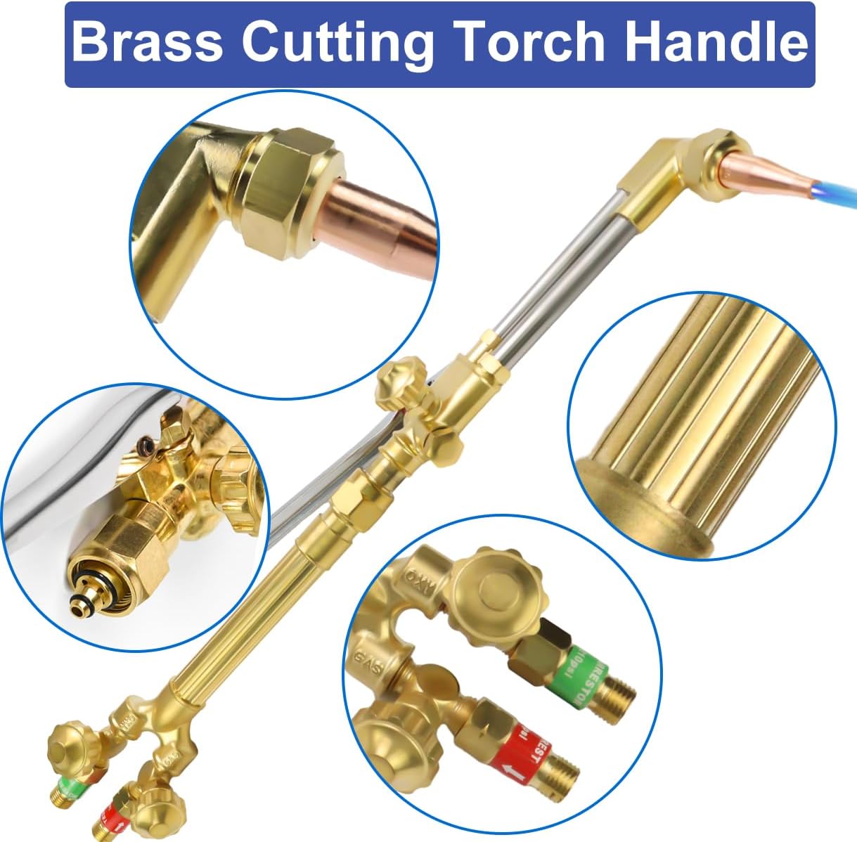 Heavy Duty Oxy Acetylene Torch Kit, Gas Cutting Torch Kit with 50FT Welding Hose,Heating Tip, Acetylene Oxygen Gas Regulator, Welding Glasses & Check Valves
