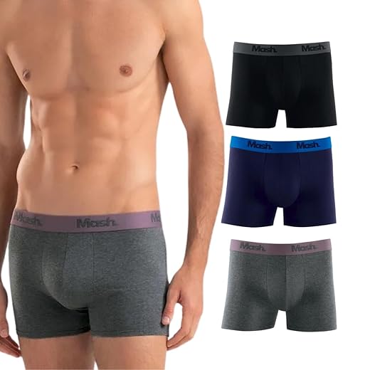 Kit 3 Cuecas Boxer Mash Algodão Cotton Respirável Masculina