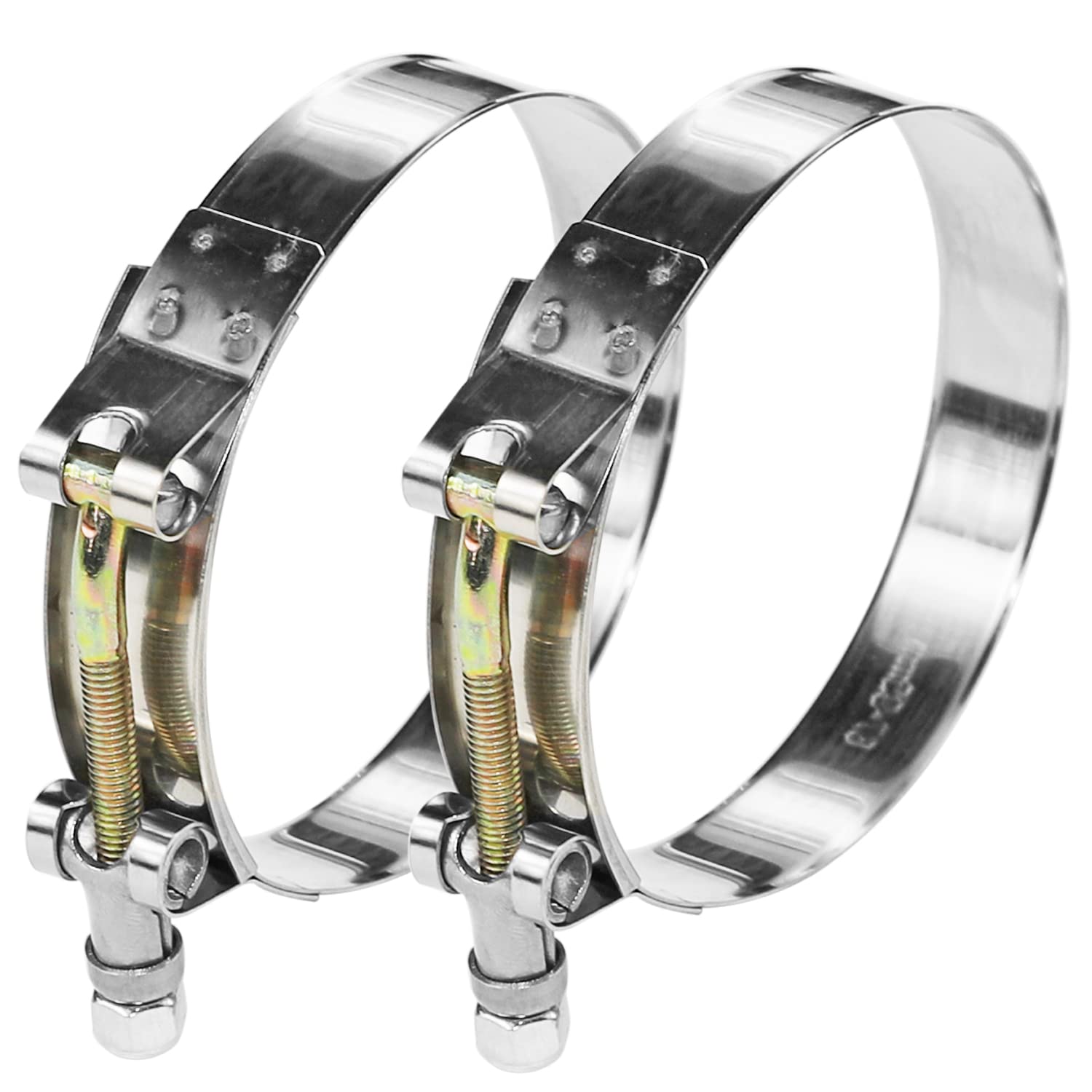 WYSIWYKA 2 Pack 4 Inch T-Bolt Hose Clamp