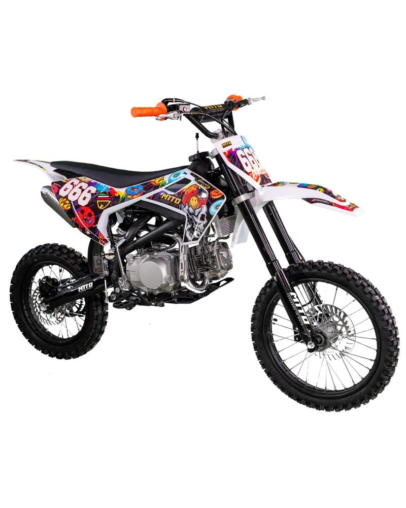 T-MOTO Motocross Pit M1to M3 140cc_Diabolica 17/14, Moto da Cross Bambini e Ragazzi Pitbike 4 tempi, Moto Cross 140 cc motore monocilindrico, Motore a Benzina