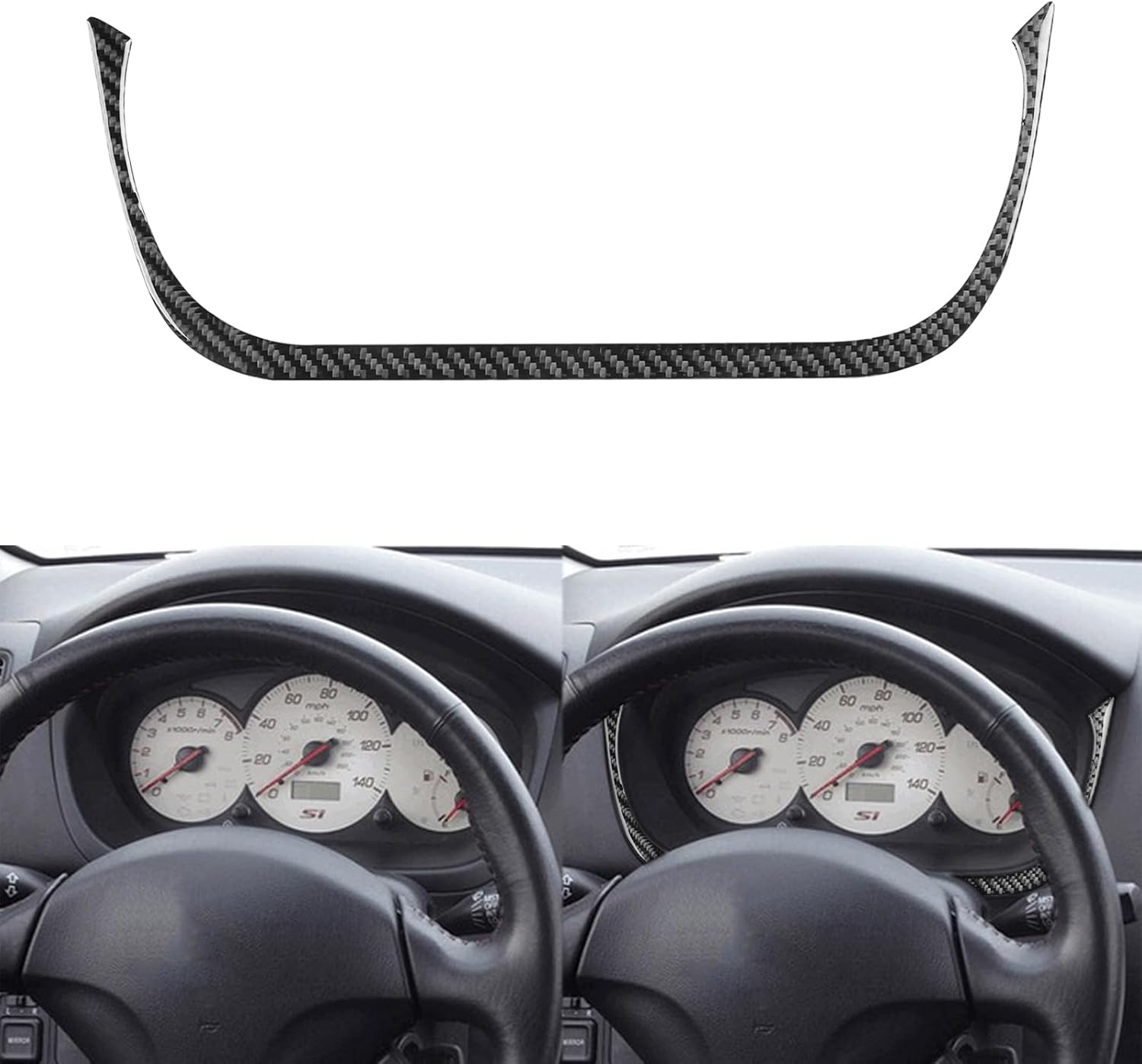 NVCNX Real Premium Carbon Fiber Sticker Dashboard Speedometer Decor Sticker Decoration Compatible with Honda Civic Si 2001 2002 2003 2004 2005 Accessories