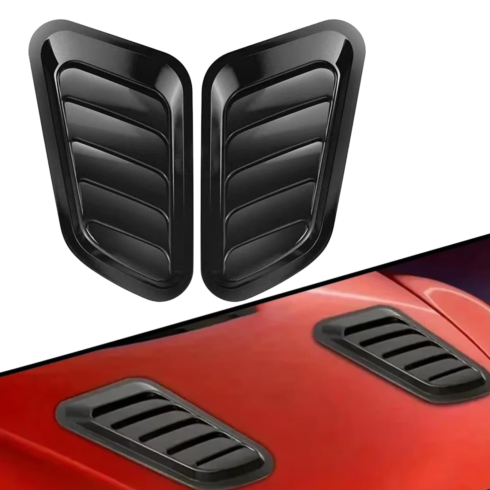 YUANQI 1 Pair Car Hood Vents for Hyundai i30 Kombi 3 (III) PD I 2017-2024, Car ABS Decorative Air Flow Intake Scoop Turbo Bonnet Vent Cover Hood for Bonnet Vent Hood Air Intake Trim Cover