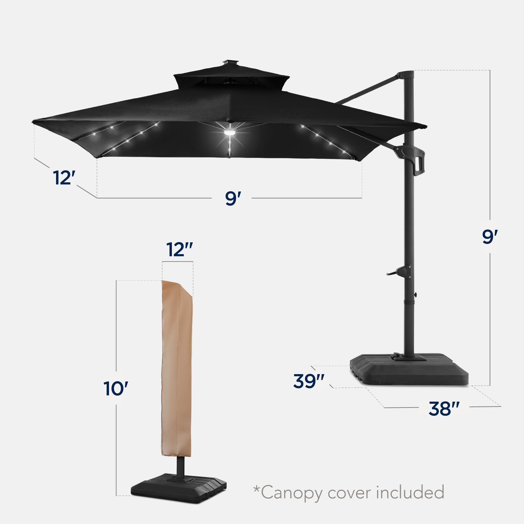 9ft. patio umbrella Beige 9ft Patio Umbrella with Base