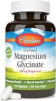 Vista 5 de Carlson - Magnesio quelado, 200 mg - Absorción superior, función cardíaca y muscular, soporte óseo, 90 tabletas