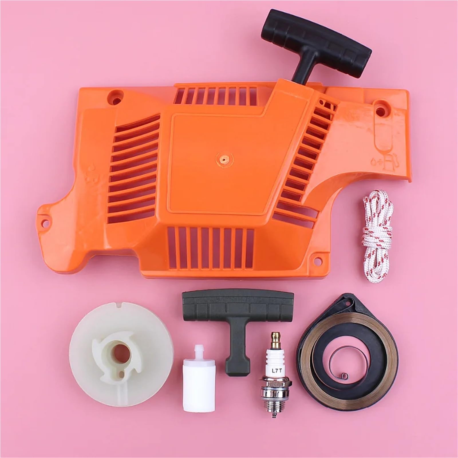 Kit de bujías filtro combustible con resorte agarre mango cuerda polea arranque retroceso for motosierra H/u/s/q/v/a/r/n/a 50 51 55