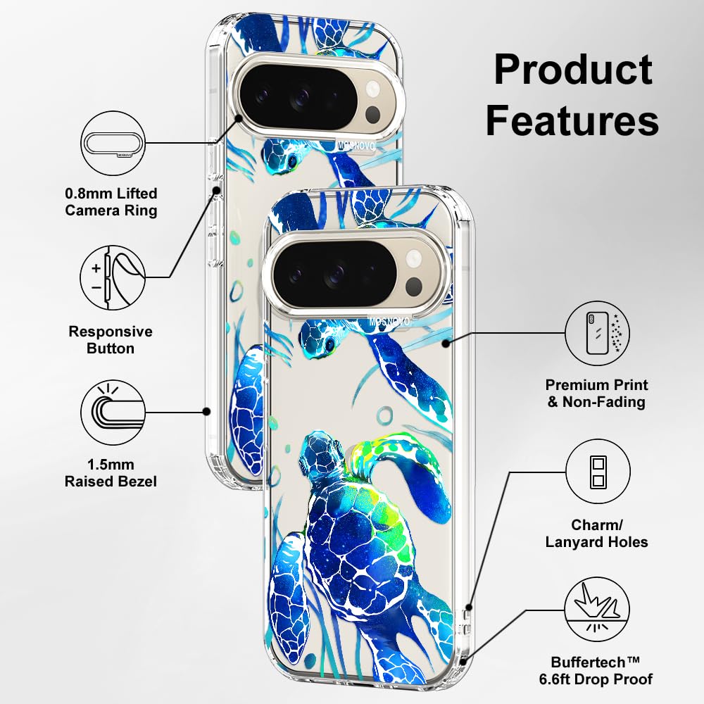 MOSNOVO Case for Google Pixel 10 & Pixel 10 Pro, [Buffertech 6.6ft Military-Grade Drop Protection] [Anti Peel Off Tech] Clear TPU Bumper Phone Case Cover Design - Cute Cherry — view 252