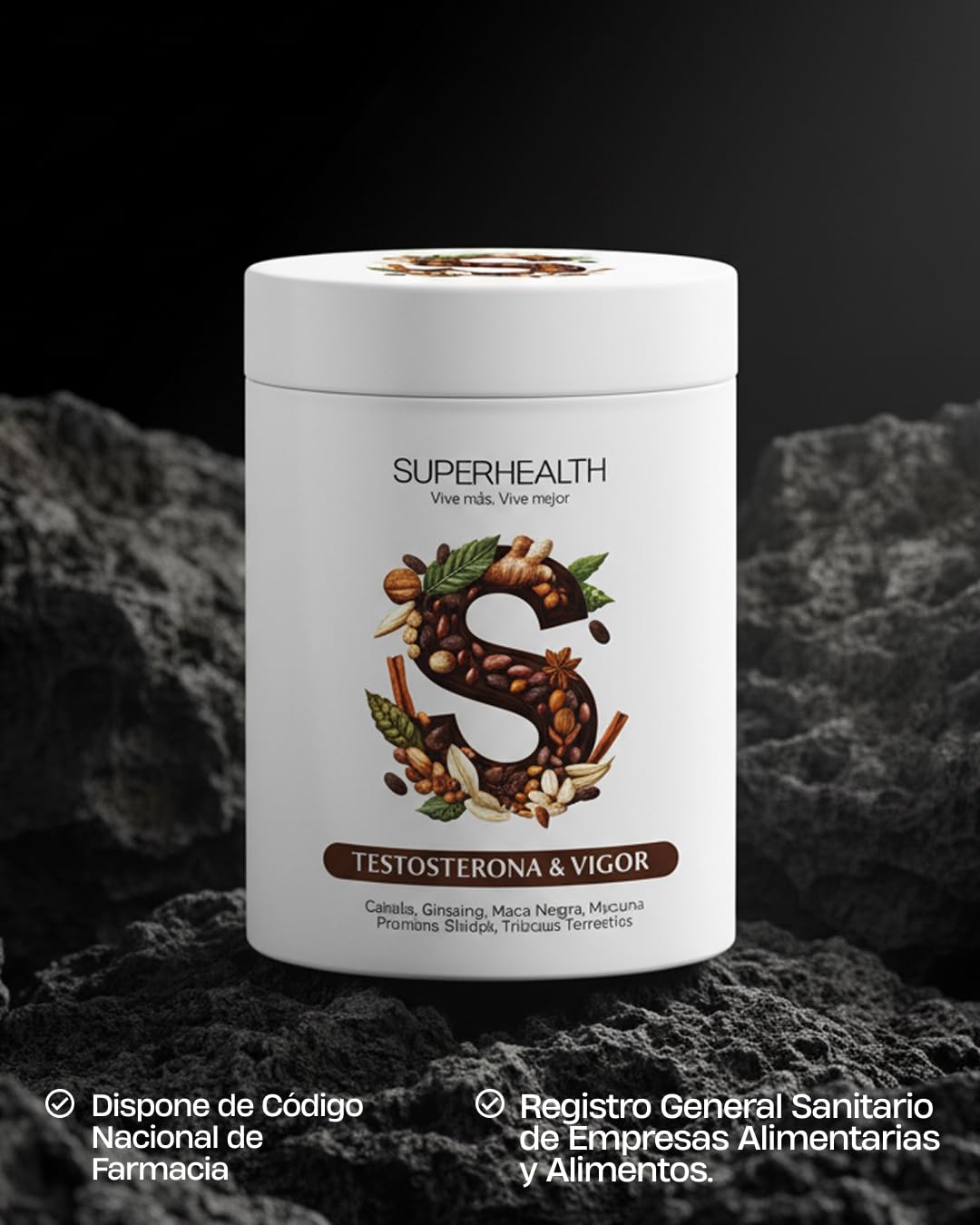Testosterona Hombre (Para 30 Días) Suplemento Natural con Tribulus, Maca y Ginseng – Aumento Testosterona, Energía y Fuerza – Mejora Rendimiento, Vitalidad y Ánimo – Vegano, Sin Gluten