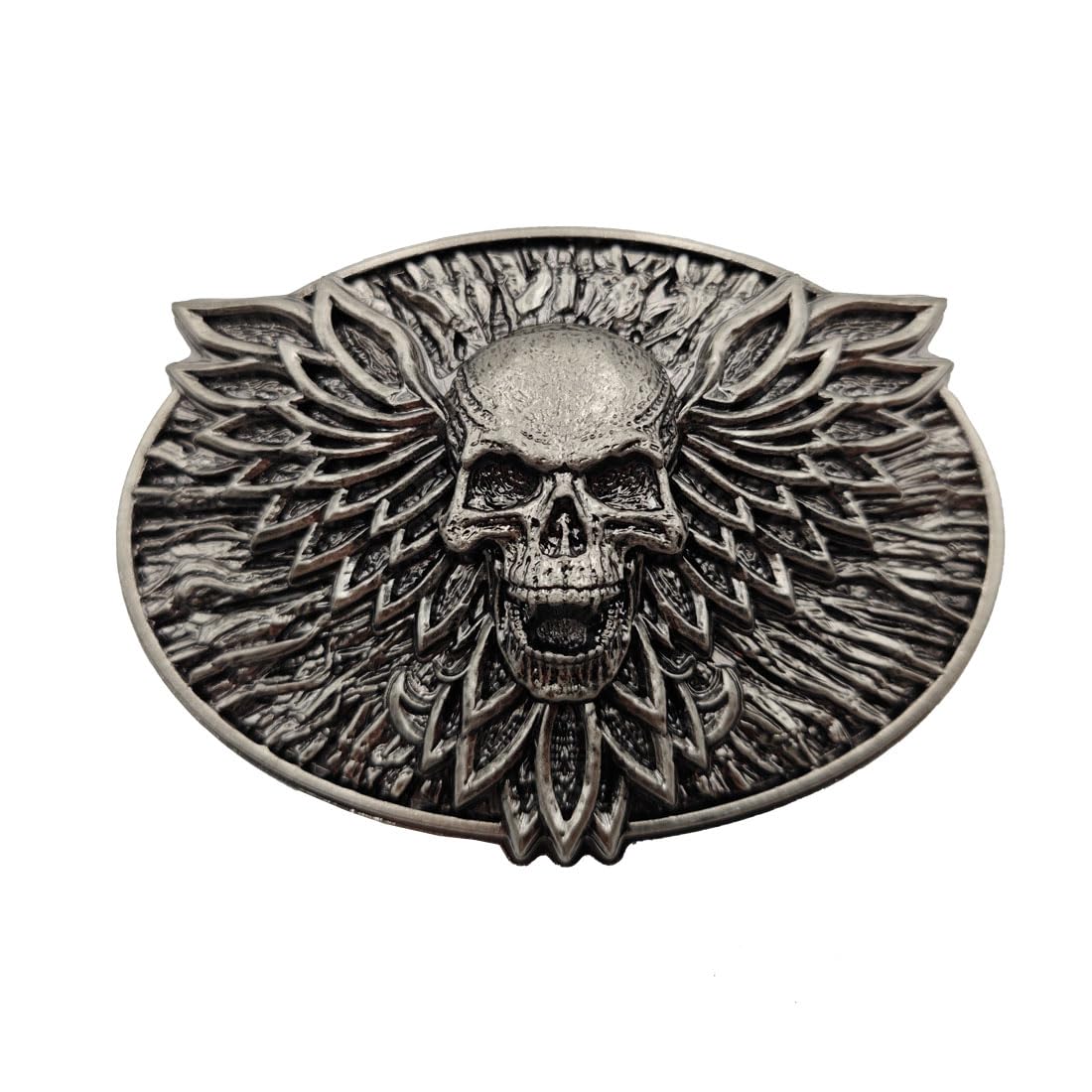 Xwest SKull Wing Belt Buckle Grey