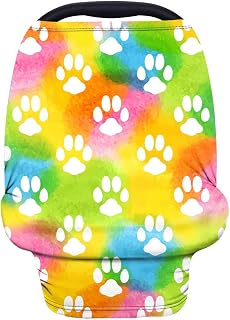 FUSURIRE Pram Dust Covers with Puppies Paws Pattern & Select Fabrics, Light and Comfortable, Very Good use as a Nursing Cover Private Protection for Mums While Breastfeeding