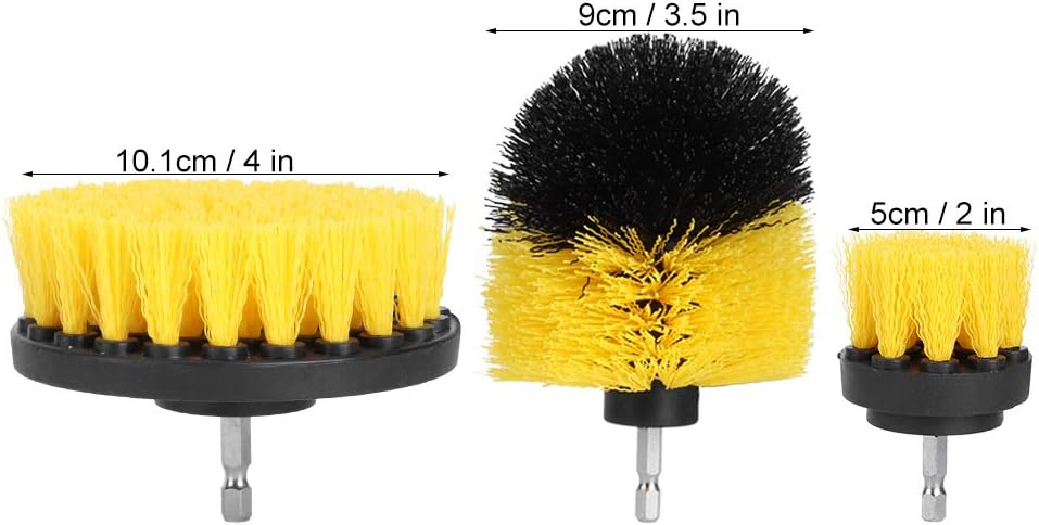 3Pcs/Set 2in 3.5in 4in Nylon Brush Hair Drill Cleaning Brush Cleaner, Power Scrub Brushes for Cleaning Bathroom Tile Bathtub Shower Pool Grout Car Floor Carpet
