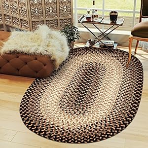   Super-Area-Rugs-Oval-2X8-BlackGrayGold-Braided-Rug-Hartford-Primitive-Decor-Carpet-Indoor-Outdoor-2-X-8-Woven-Hallway-Runner-Rugs