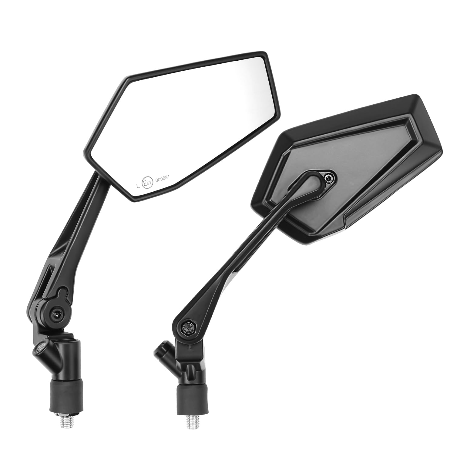 KEMIMOTO Specchietto Moto Retrovisore Omologati, Universali M10 Specchi Laterali Alluminio con Base per Supporto Telefono, 7/8" 22mm Specchietti Moto Ripiegabili per Motociclo Scooter Cruiser