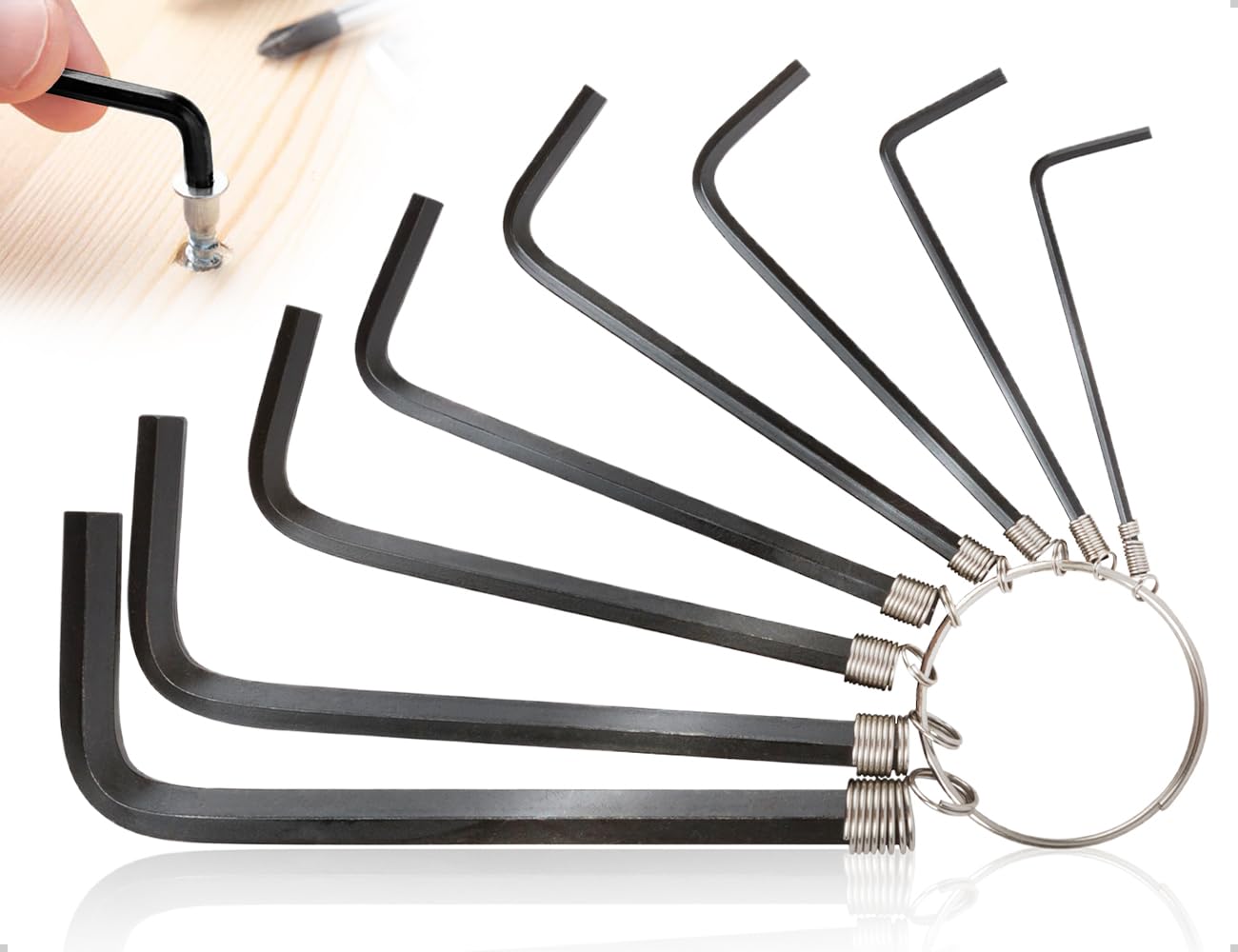 8 Sizes Allen Wrench Set, Small L-Shaped Metal Allen Wrench Set, Hex Socket Tools for Bicycle Maintenance and Furniture Repair