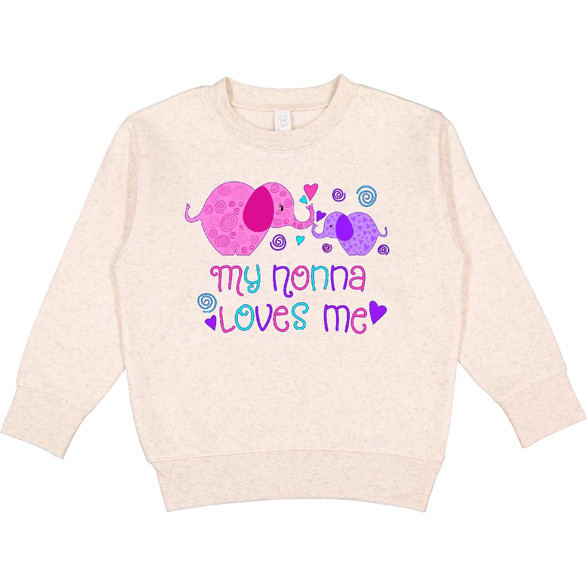 inktastic My Nonna Loves Me- Cute Elephants Toddler Sweatshirt 3T Natural Heather 2f2b9