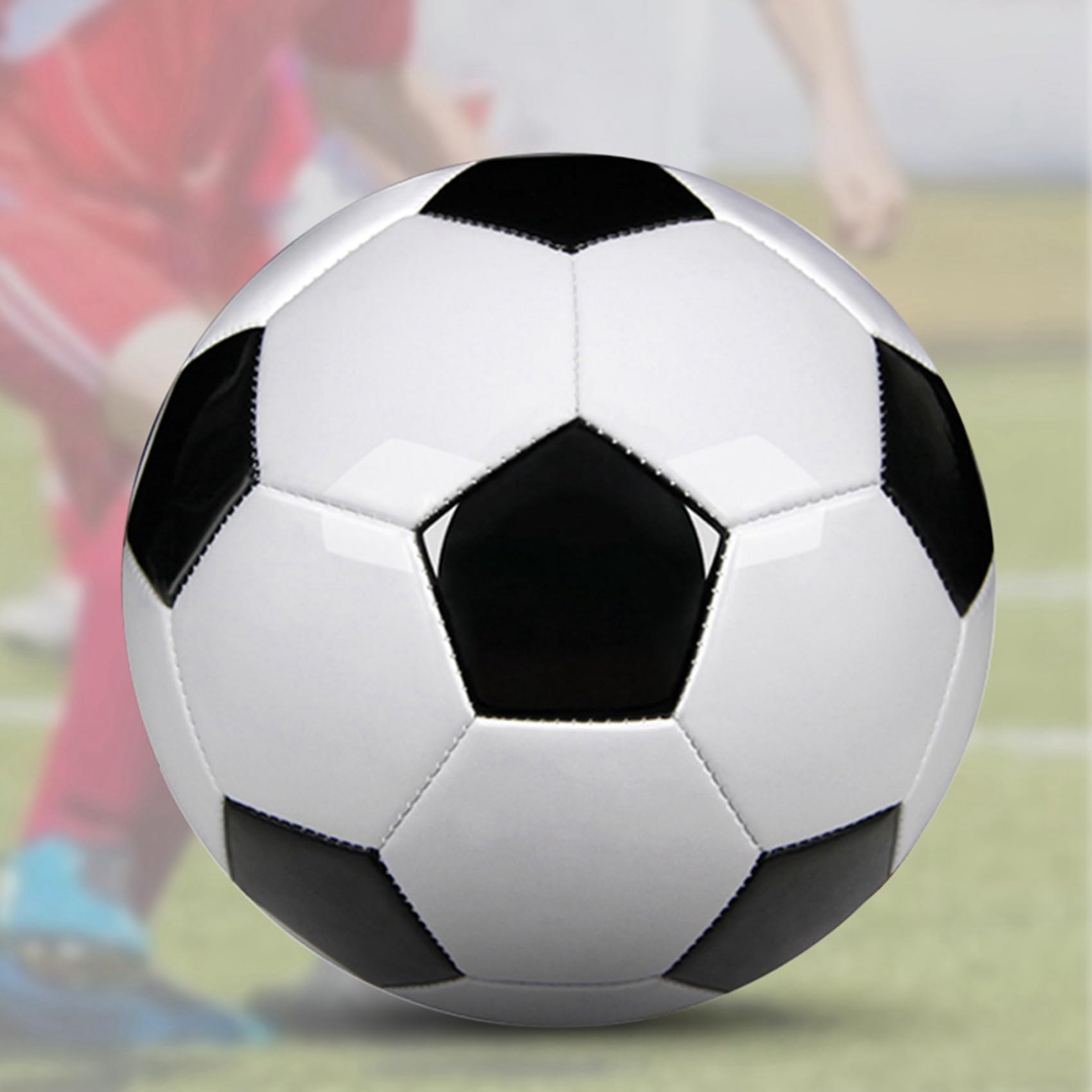 6X Größe 5 Trainingsbälle PU Leder Schwarz Fußball Fußbälle Goal Team Atch Trainingsbälle