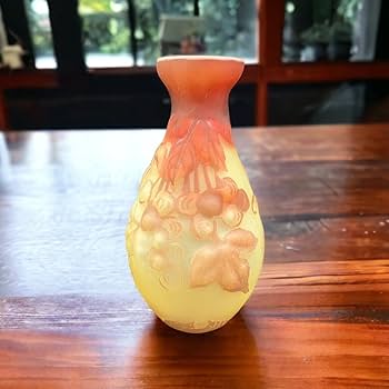 Amazon.co.jp: 証明書付EmileGalleエミールガレ 花瓶 カメオ彫