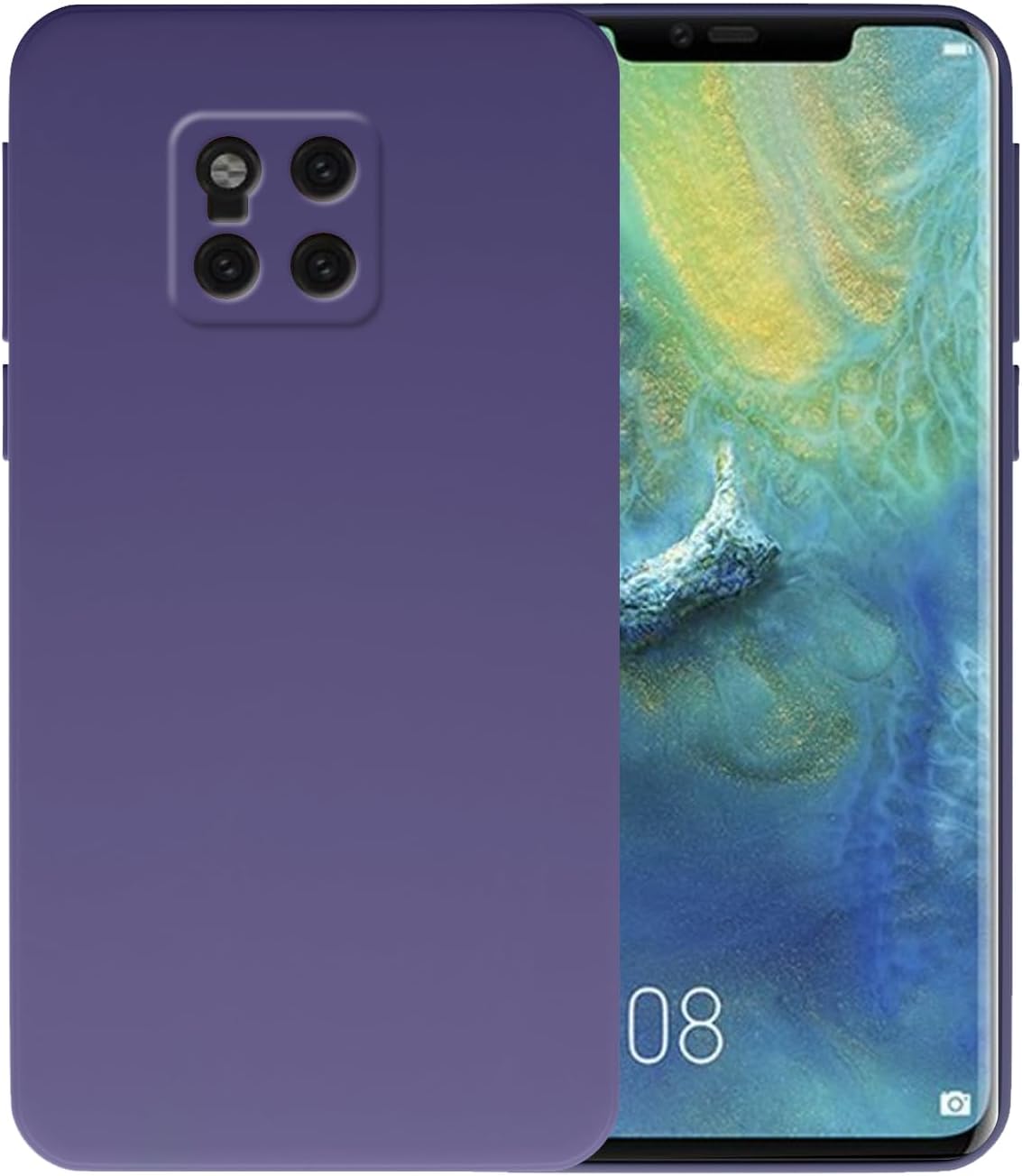 Silicone Case Cover for Huawei Mate 20 Pro, Flexible Shockproof Protective Back Cover with Precise Cutouts (Purple, for Huawei Mate 20 Pro)