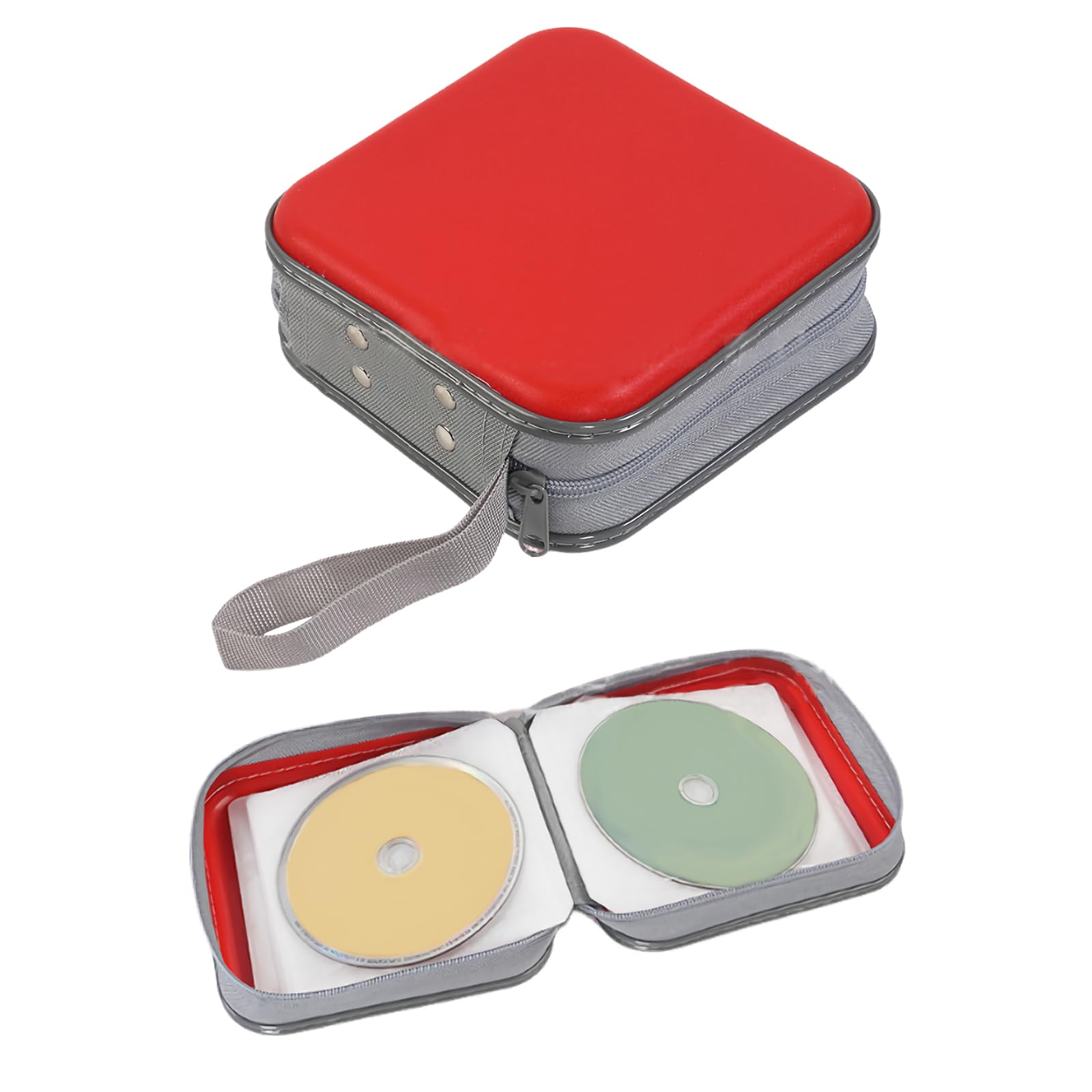 Étui de rangement en plastique pour 48 CD/DVD, rouge