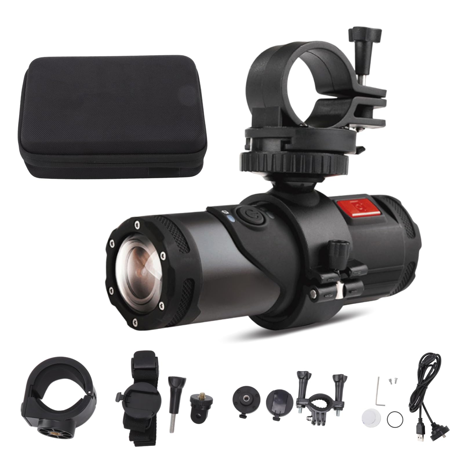 Cámara de Acción a Prueba de Agua 4K HD WiF, Cámara para Deportes Al Aire Libre con Soporte para Bicicleta Y Sensor G, Grabadora de Video de Cámara de Ciclismo de Gran Angular de 170 ° para Bicicleta,